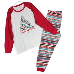Feliz Navidad Merry Christmas Holiday Pajama Set PJ Place XXL Red White